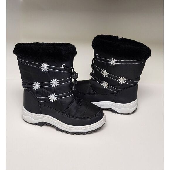 VIA PINKY SCARLETT-51F Children Girls Comfort Flower Warm Mid-Calf Snow Boots 3 - Picture 6 of 8